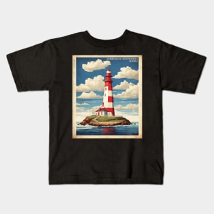 Lighthouse Egersheld Russia Vintage Tourism Poster Kids T-Shirt